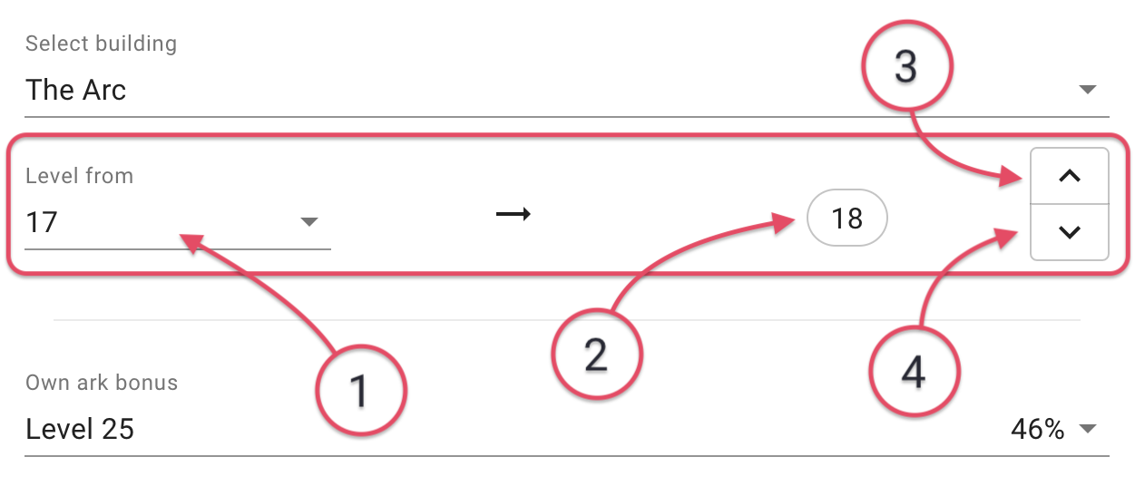 Select the desired building level